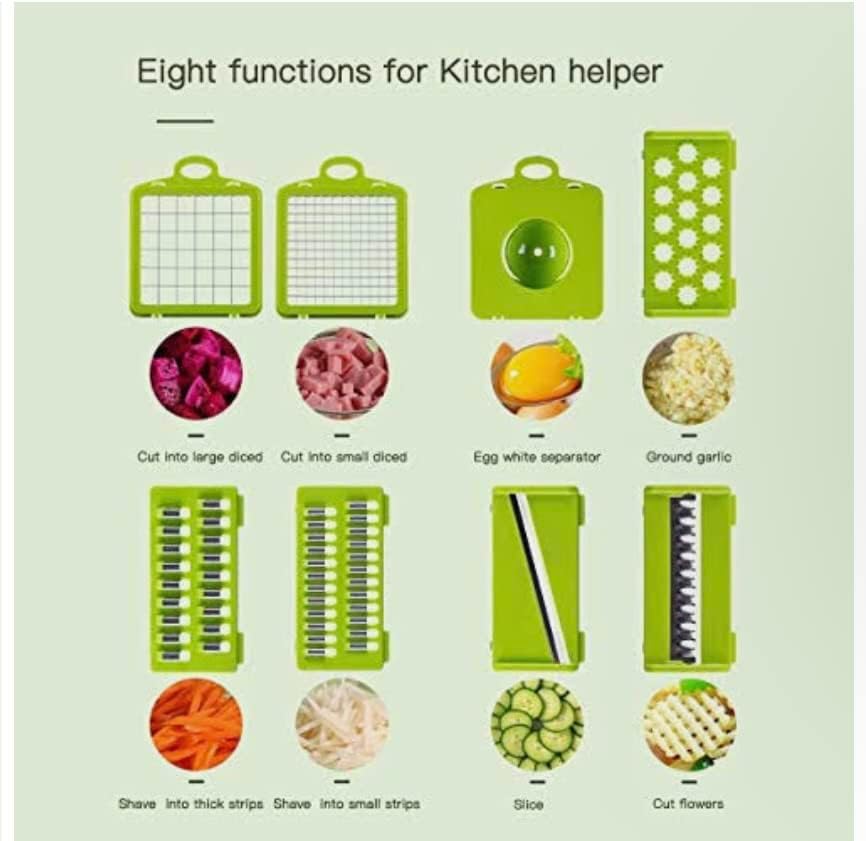 Vegetable Chopper-Food Chopper-Pro Onion Multifunctional 15-in-1 Green Slicer Dicer Grader Cutter-kitchen Tool 14 Blades