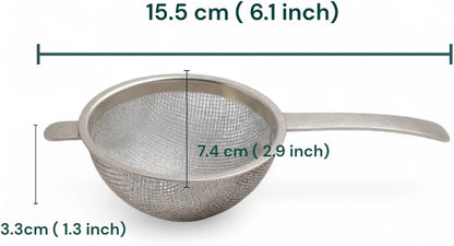 Japanese Fine Mesh Tea Sifter – Stainless Steel Tea Strainer for Matcha & Loose Leaf Tea -Made in Japan (Hammered Handle)