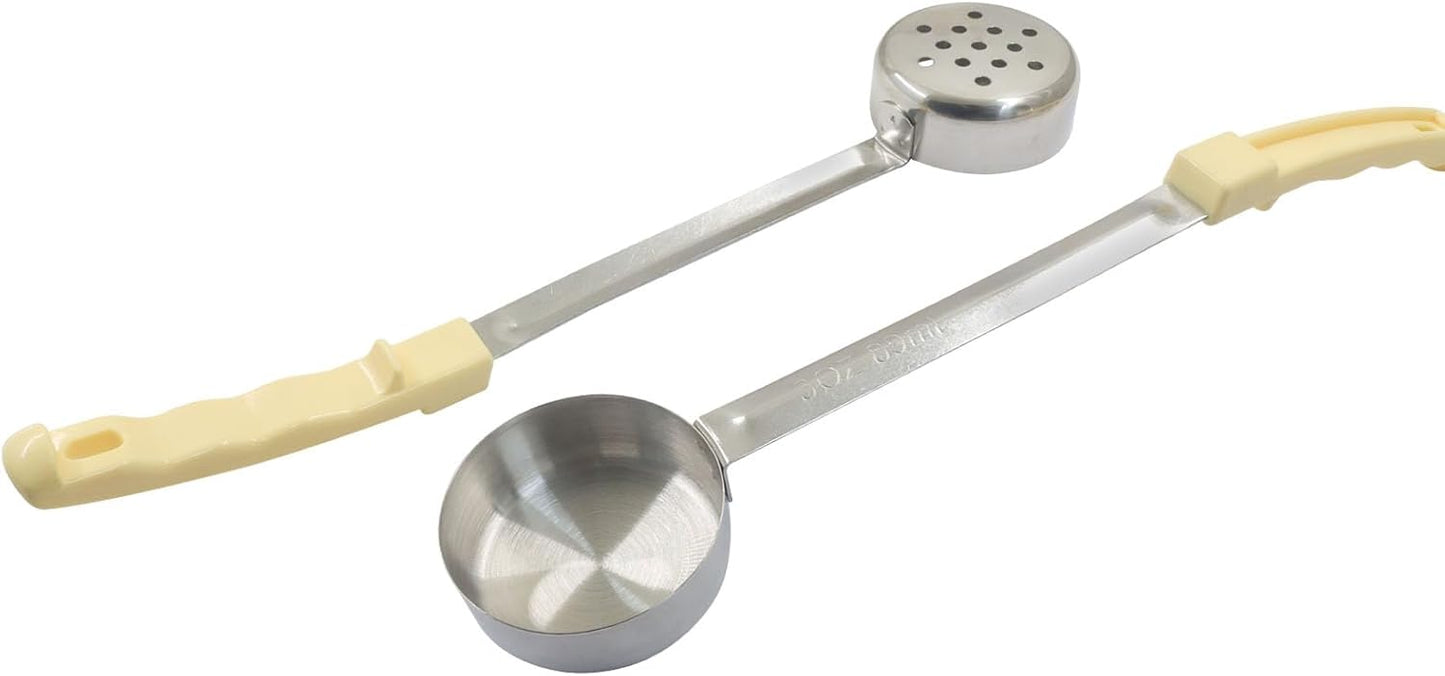 Hordion 4 Pcs Portion Control Serving Spoons Ladle Scoops, Food Measuring Ladle Utensils Proportion Manage Slotted and Unslotted Scoops for Weight Loss(Blue, 8oz)