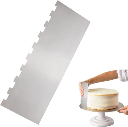 8.6 Inch Stainless Steel Cake Scraper Metal Scraper for Cake Smoother Leveler Scraper Cake Decorating Comb Cake Cutter for Mousse Butter Cream