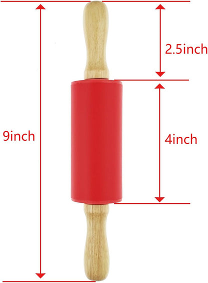 6 Pack Mini Small Rolling Pin for Kids, Kids Rolling Pin Wooden Handle (9 Inch)