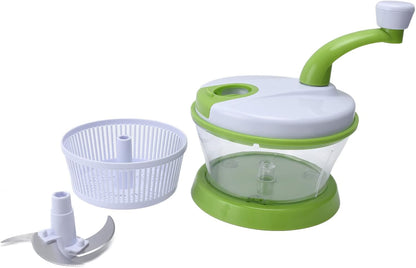 Handcrank Salad Spinner Colander Bowl, Fruit Vegetable Crusher Chopper, Meat Mincer Garlic Ginger Grinder, Flour Egg Blender Stirrer