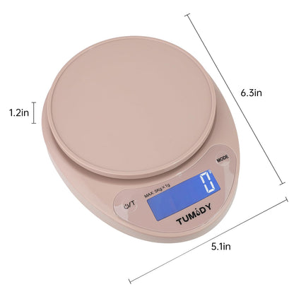 Small Digital Kitchen Scale Food - 11lb/5kg Kitchen Weight Scale with LCD Display for Weight Loss, Sourdough Bread, Baking, Cooking, Keto and Meal Prep, 1g Precision, Batteries Included, Blue