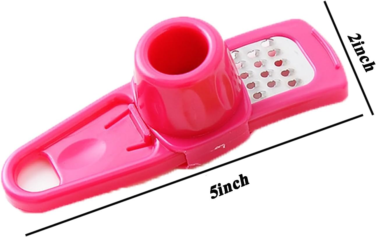 Angel's Peel Lounge Multipurpose Garlic Mincer and Garlic Crusher - Easy Squeeze Clean Garlic Press, Dishwasher Safe Sturdy Tool Compact and Portable Design for Extracts More Paste Per Clove - Pink