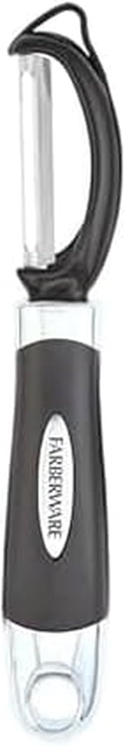 Farberware Pro2 Vegetable Peeler, Euro Peeler with Razor-Sharp Stainless Steel Blade, Swivel Peeler for Potatoes, Fruits, and Vegetables, Built-In Bud Remover, Dishwasher Safe