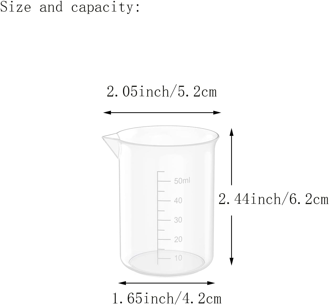 12 Pcs 3.4 Oz Transparent Lab Measuring Cup, 100ml Plastic Beaker Cups, for Science Experiment, Liquid Measuring