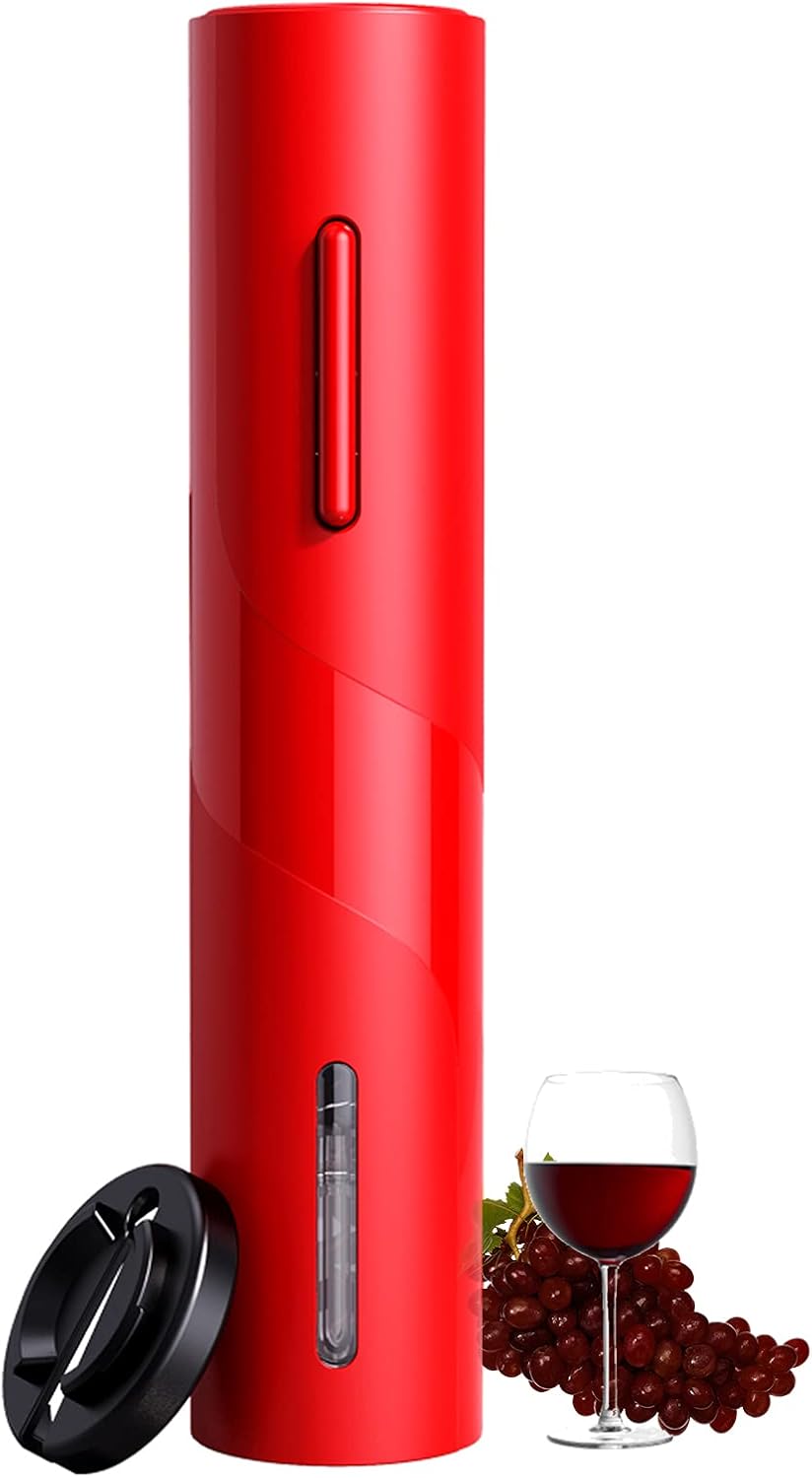 COKUNST Electric Wine Opener, Battery Operated Wine Bottle Openers with Foil Cutter, One-click Button Corkscrew Remover for Home Kitchen Party Wedding