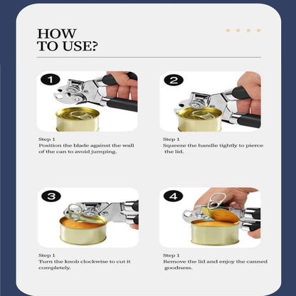 YZÉ Professional Can Opener - 304 Stainless Steel, Effortless Opener for Cans, Jars, Bottles, Commercial Heavy Duty for Kitchen, Camping, RV & Restaurant