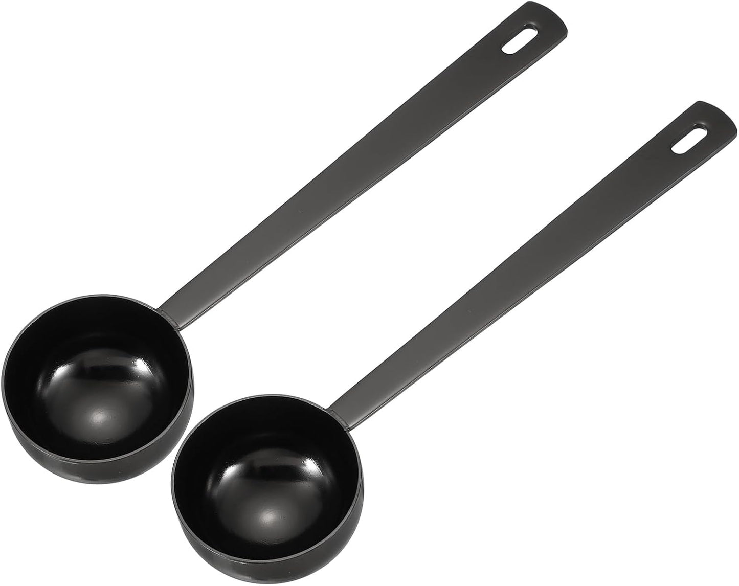 uxcell Measuring Spoon, 15ml Long Handle Table Scoop Teaspoon Coffee Scoop Spoon for Ground Coffee Tea Sugar Cooking Baking, Black