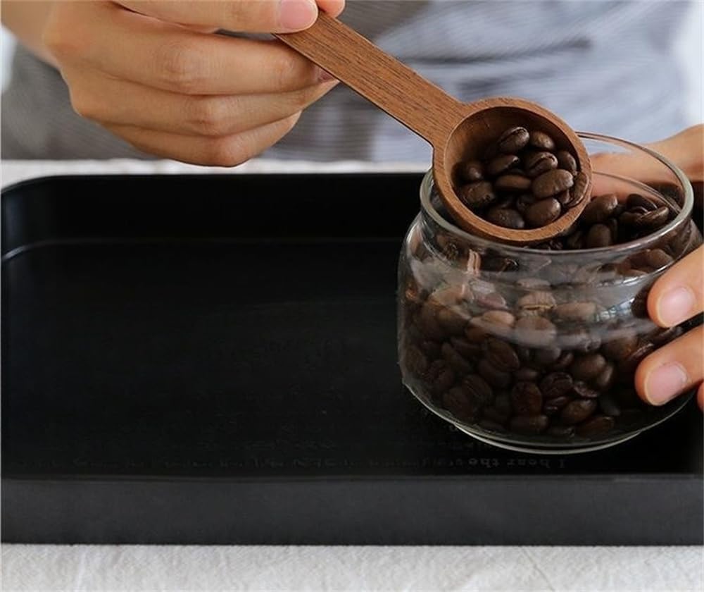 Wooden Coffee Spoon in Walnut, Coffee Scoop Measuring for Coffee Beans, Whole Beans Ground Beans or Tea, Home Kitchen Accessories, Coffee Scoop - 1 Pack, 15ml