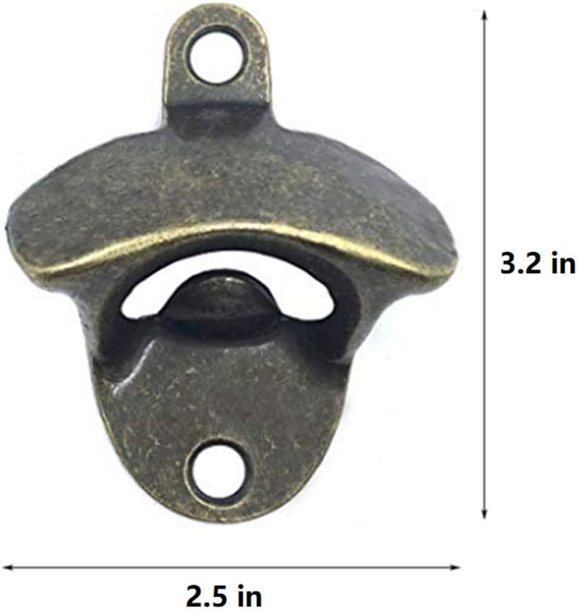 ANSLYQA 20 Pack Bottle Opener Wall Mounted, Vintage Beer Bottle Opener with Screws for Bars KTV Hotels Homes, (Bronze)