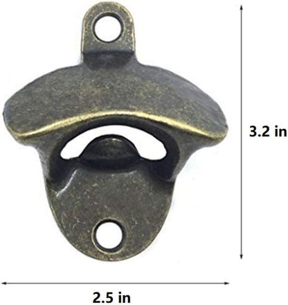 ANSLYQA 20 Pack Bottle Opener Wall Mounted, Vintage Beer Bottle Opener with Screws for Bars KTV Hotels Homes, (Bronze)