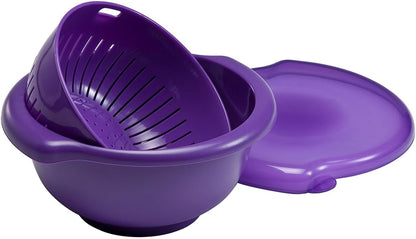 Hutzler 3-in-1 Berry Bowl Keeper, Colander & Container, Keeps Berries Fresh Longer, 1 Quart Capacity (Gray)