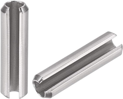 uxcell Slotted Spring Pin - M4 x 30mm 304 Stainless Steel Split Spring Roll Dowel Pins Plain Finish 20Pcs