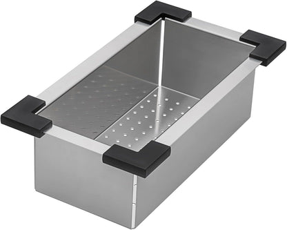 Ruvati Workstation Sink Colander 17 inch Stainless Steel with Plastic Corners - RVA1327