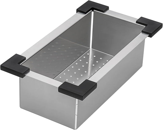 Ruvati Workstation Sink Colander 17 inch Stainless Steel with Plastic Corners - RVA1327