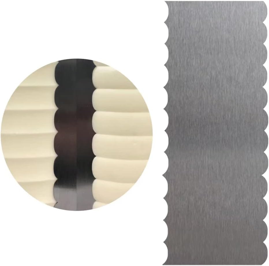 8.6 Inch Stainless Steel Cake Scraper Metal Scraper for Cake Smoother Leveler Scraper Cake Decorating Comb Cake Cutter for Mousse Butter Cream