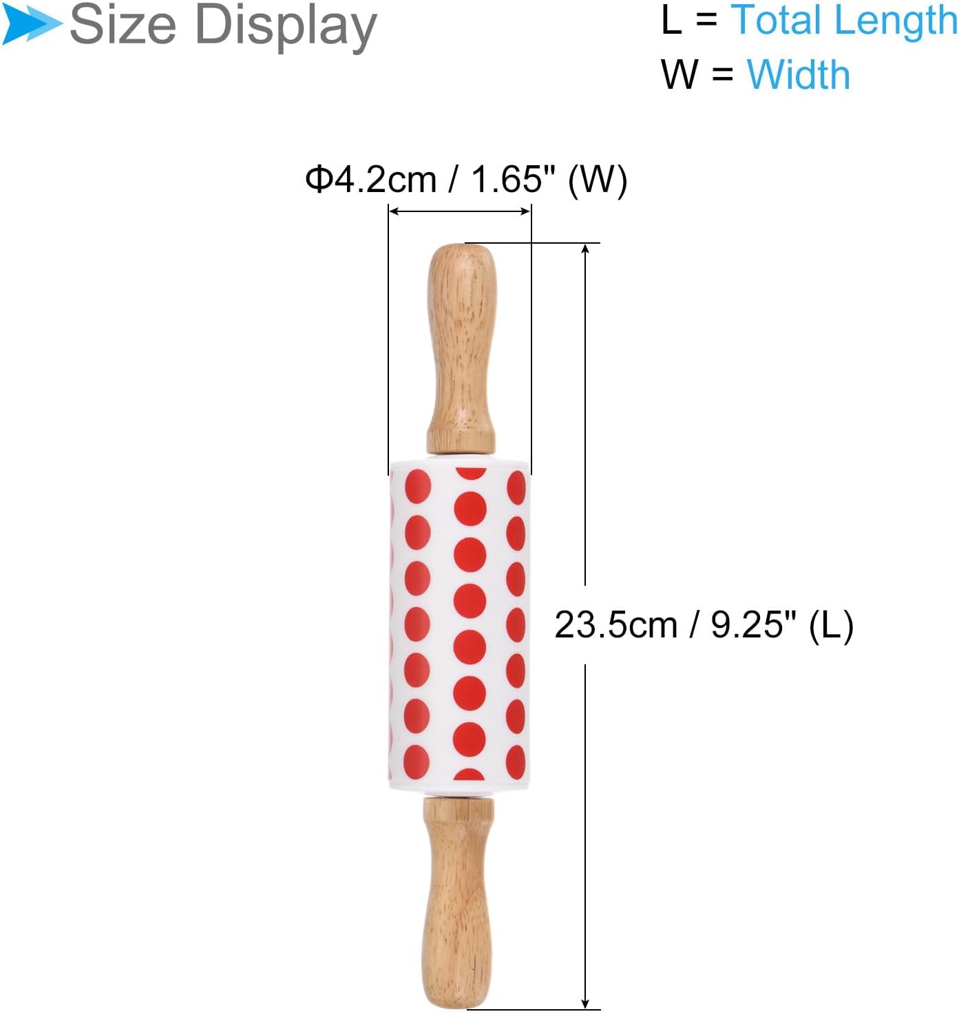 Silicone Rolling Pins, 17" Length, Silicone & Oak Non-Stick Ergonomic Wooden Handle Fondant Dough Roller Pink - (Applications: for Baking DIY Projects)