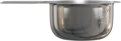 Color Up 2 Cup Measuring Cup, 480ml Stainless Steel Metal, Easy-Pour Spouts, Engraved Markings, Flat Base, Dishwasher Safe, for Dry and Liquid Ingredients