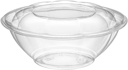 GUSTO [18 oz. - 50 Count Clear Plastic Salad Bowls with Lids, Disposable Salad Containers - Perfect for Takeout, Salads, and Meal Prep (Formerly Comfy Package)