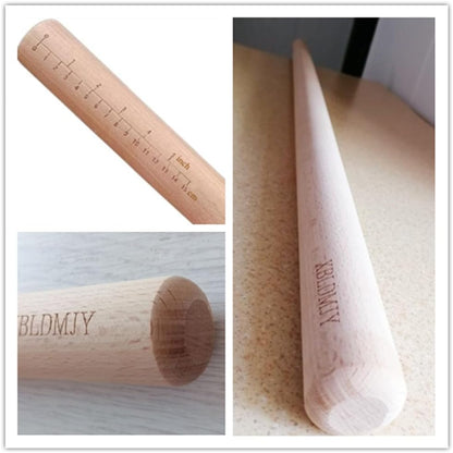 Long Rolling Pin， Baking Dough Roller for Pizza, Pie, Pasta, Bread, Pastry,Noodles(27.16×1.38inch/69×3.5cm)