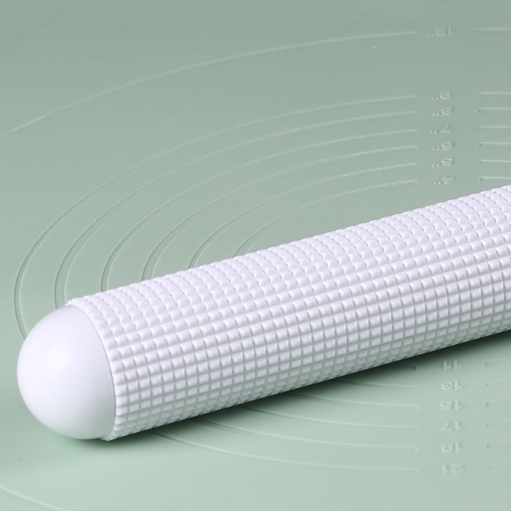 Growtail Rolling Pin Fondant Cake Dough Roller Plastic Non-stick Kitchen Rolling Pin for Cake Bread Set of 2