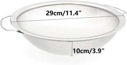 Stainless Steel 60-Mesh Fine Mesh Strainer, Double-Ear Filter Paint, 50-Gallon Paint Sieve, Suitable for Various Liquids, Honey, Small Particle Filter Sifter Strainer (3 of Pack)