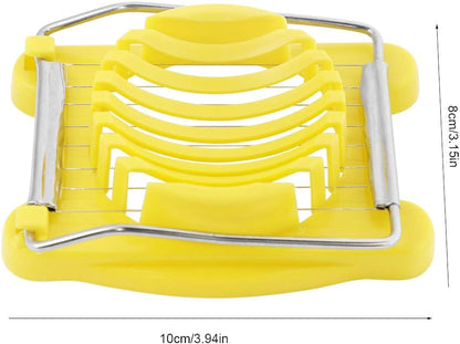 Heavy-Duty Plastic Egg Slicer with Stainless Steel Wires Multipurpose Boiled Egg Salad Slicer Strawberry Cheese Slicing Tools -Yellow