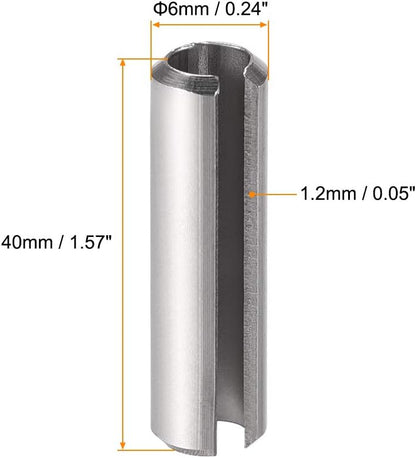 uxcell Slotted Spring Pin - M4 x 30mm 304 Stainless Steel Split Spring Roll Dowel Pins Plain Finish 20Pcs