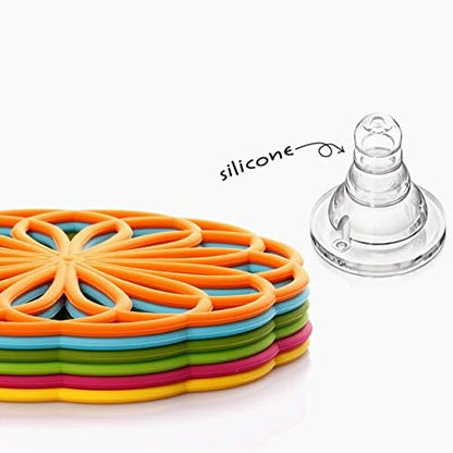 ME.FAN Silicone Trivet Mat - Kitchen Hot Pads for Pots & Dish - Insulated Teapot Trivet - Flexible, Durable, Non-Slip Large Coasters 3 Set Black