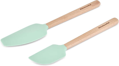 KitchenAid Bamboo Spatula Set, 2-Piece, Aqua Sky