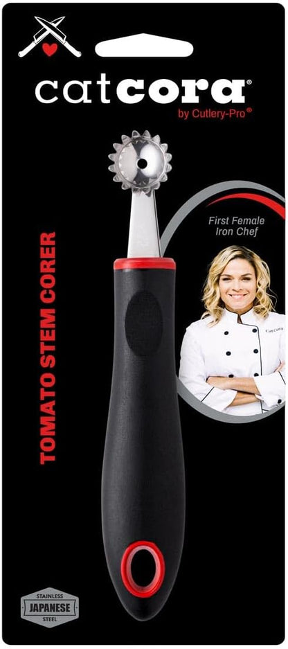 CatCora Apple Corer, Professional Japanese Stainless Steel Blade For Extracting Cores From Apples and Pears, Ergonomic Soft-Grip Handle