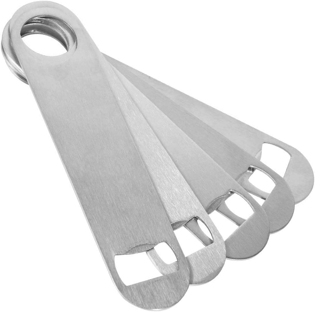 KISEER Heavy Duty Stainless Steel Flat Bottle Opener, 6 Pack Beer Bottle Opener for Kitchen, Bar or Restaurant