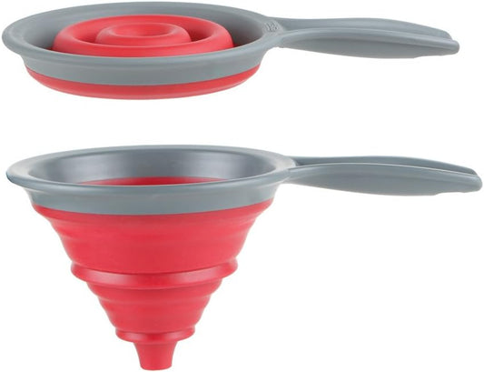 Dexas Pop N Store Collapsible Strainer, 8-Inch, Red, 1.3 Quarts Capacity, Dishwasher Safe, Space-Saving Design