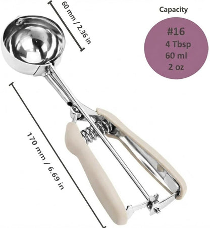Ice Cream Scoop, 18/8 Stainless Steel Cookie Scoop, Cookie Scoops for Baking, 2 Tbsp/ 30 ml/ 1 oz Cookie Dough Scoop, Ice Cream Scooper with Trigger Release, Cookie Scooper for Baking