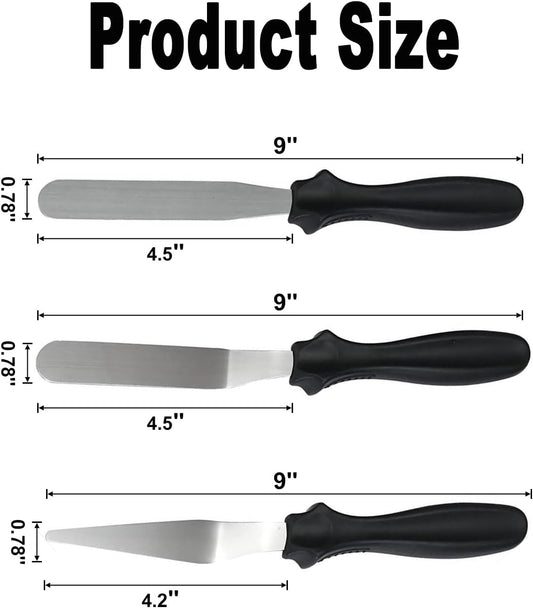 6" Small Angled Icing Spatula, Professional Food Grade Stainless Steel Cake Spatula with Sturdy & Durable Handle, Ideal for Frosting & Decorating Cakes, Baking