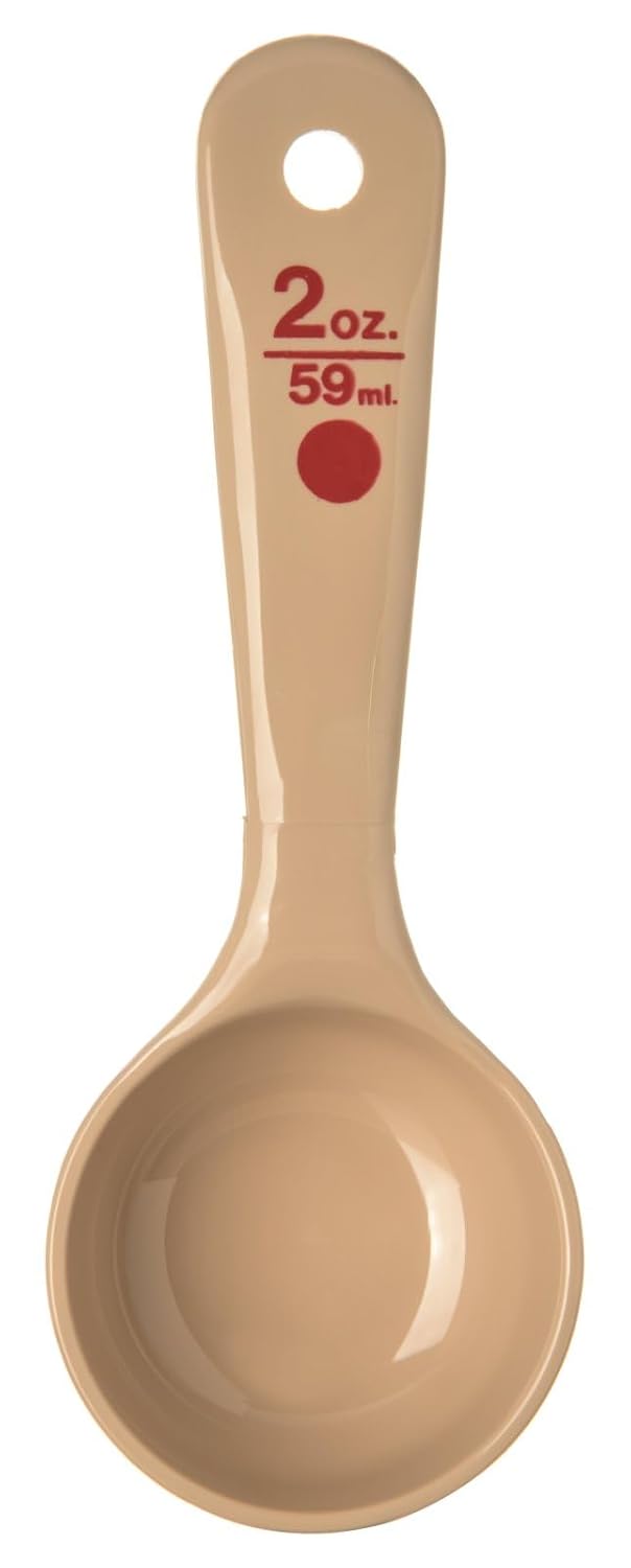 Carlisle FoodService Products Short Handle Portion Control Spoon 4 Ounces Beige