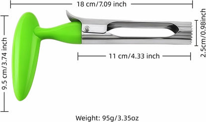 Premium Stainless Steel Apple Corer - Easy Use & Dishwasher Safe, Multi-Fruit Core Remover with Ergonomic Handle for Apples, Pears, Tomatoes & Cupcakes | Durable Kitchen Tool (Green)