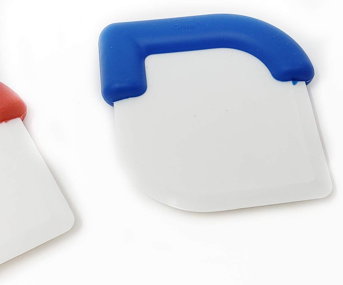 Premium Pan | Skillet Scraper Dish, Pastry, Cake & Dough Scraper Tool (3 Pack) Assorted Colors dough scraper pastry scraper