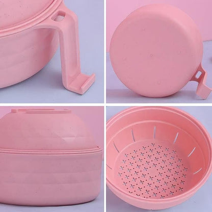 Microwave Ramen Bowl,Microwave Ramen Cooker with Lid,Plastic Mixing Salad Pasta Fruit Rice Cereal Instant Noodles Soup Maker Plate Bowls Set Kitchen College Dorm Room Essentials,Purple