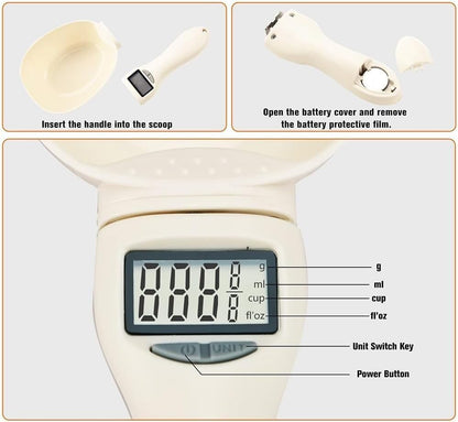 Electronic Measuring Spoon with Conversion, Digital Measuring Spoons, Adjustable Digital Kitchen Spoon Scale, 800g / 0.1g High Precision with Lcd Screen for Kitchen and Dog Cat Food (1 Pcs)