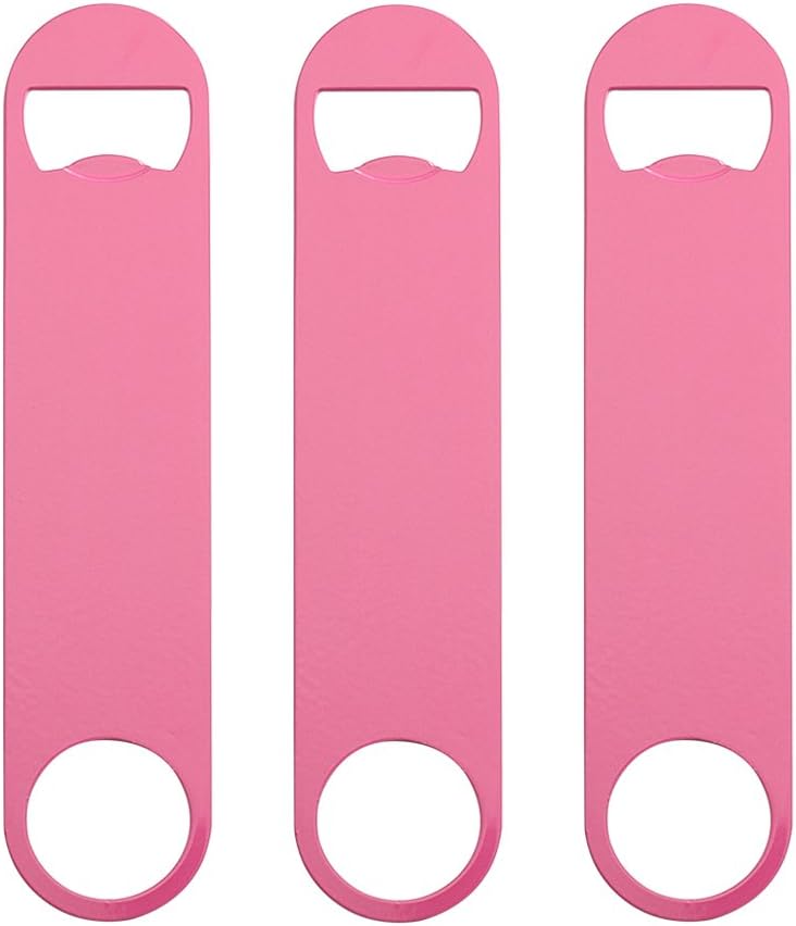 3 Pack 7" Heavy Duty Flat Bottle Opener, Pink