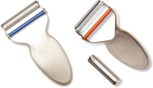Milk Street Peeler Bundle - Precision Peeler and Julienne Peeler with Replacement Blades - Durable and Dishwasher Safe - Tough Veggies, Potatos, Carrots, Squash,
