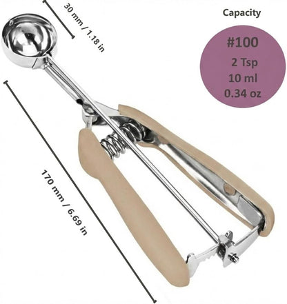 Ice Cream Scoop, 18/8 Stainless Steel Cookie Scoop, Cookie Scoops for Baking, 2 Tbsp/ 30 ml/ 1 oz Cookie Dough Scoop, Ice Cream Scooper with Trigger Release, Cookie Scooper for Baking