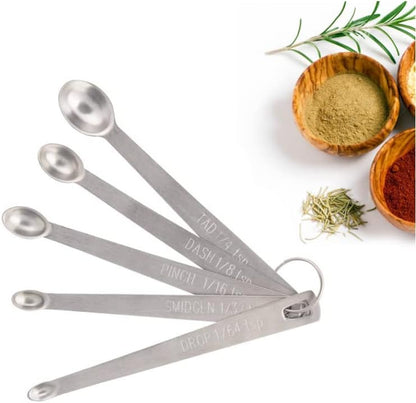 LIUSM Mini Measuring Spoons Set,Stainless Steel Measuring Spoons Set (Set of 5)
