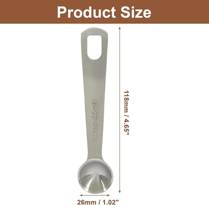 2Pcs 2/3 Tablespoon (2/3 Tbsp | 2 Tsp | 10 Ml | 10 Cc) Stainless Steel Measuring Spoons, 2 Teaspoon Metal Single Measuring Spoon for Measuring Coffee Powder, Grains and Loose Tea