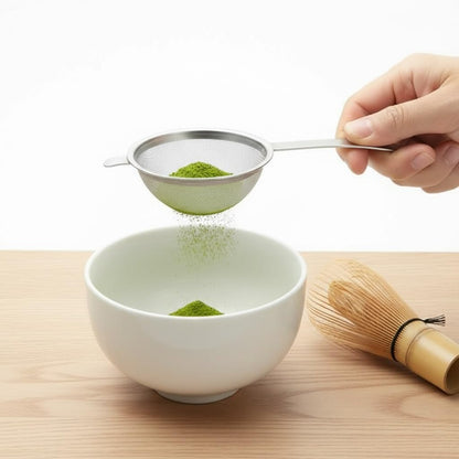 Japanese Fine Mesh Tea Sifter – Stainless Steel Tea Strainer for Matcha & Loose Leaf Tea -Made in Japan (Hammered Handle)