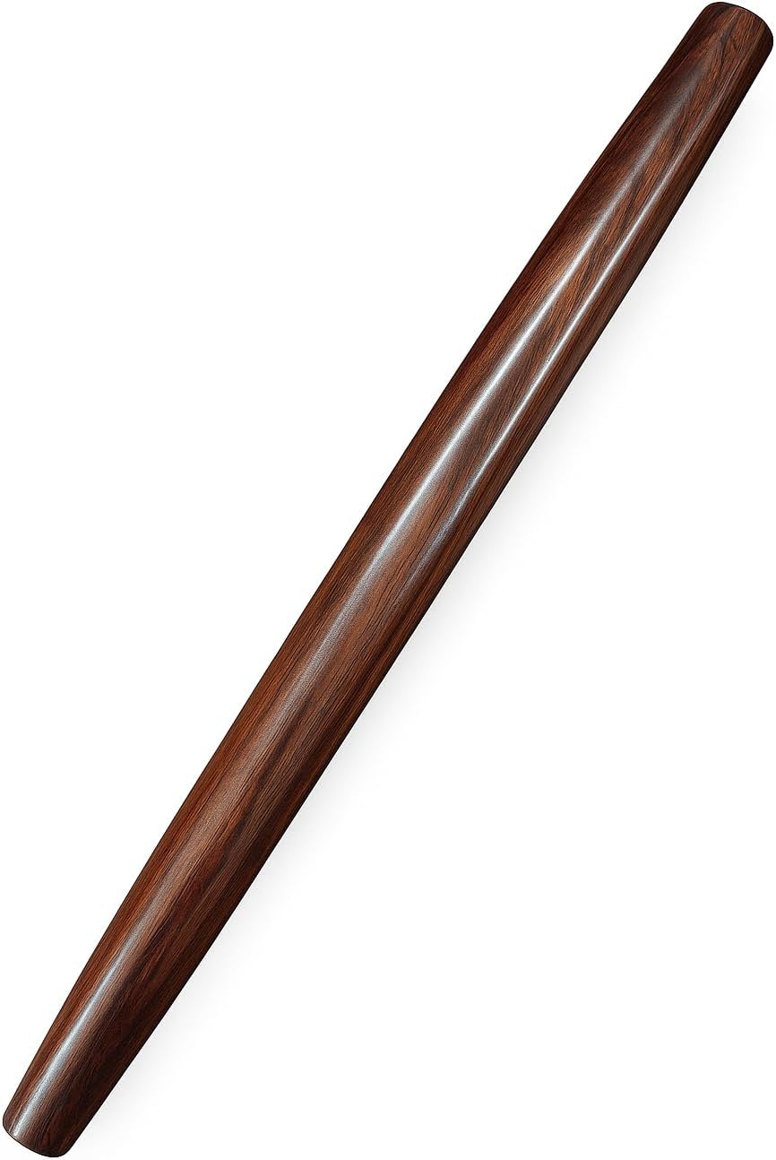 French Rolling Pin (18 Inch) – Wooden rolling pins for baking, Pizza, Pie Crust & Pastry. Cookie Roller – Handmade Tapered Dough Roller - Smooth, Durable & Elegant baking equipment