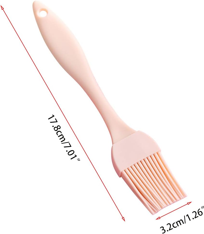 Barbecue Brush, Silicone Brush Oil Butter Basting Brush for BBQ Cooking Baking Silicone Basting Brush - Pink