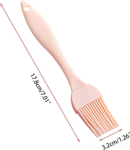 Barbecue Brush, Silicone Brush Oil Butter Basting Brush for BBQ Cooking Baking Silicone Basting Brush - Pink